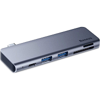 USB-хаб Baseus Harmonica Five-in-one HUB Adapter Grey (CAHUB-K0G) USB-хаб Baseus Harmonica Five-in-one HUB Adapter Grey (CAHUB-K0G)