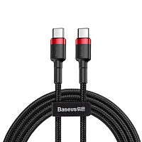 Кабель Baseus Cafule USB-C to USB-C 1m CATKLF-G91) Black/Red