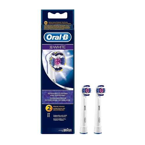 Насадка для зубної щітки Oral-B EB18-2 3D (White) 2 шт - придбати в Дніпрі, Україні: ціна, характеристики | інтернет-магазин TOUCH