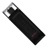 USB флеш-накопичувач Kingston DataTraveler 70 64GB USB-C 3.2 Gen 1 Black (DT70/64GB) - придбати в Дніпрі, Україні: ціна, характеристики | інтернет-магазин TOUCH
