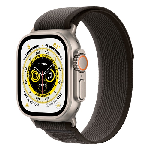 Смарт-часы Apple Watch Ultra 49mm Titanium Case with Black/Gray Trail Loop S/M (MQF43/MQFW3)
