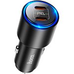 Автомобільний зарядний пристрій Hoco NZ3 40W Dual Port Type-C (Black)