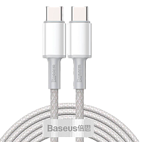 Кабель Baseus High Density Braided Fast Charging Data Cable USB-C to USB-C 100W 2m (CATGD-A02) White