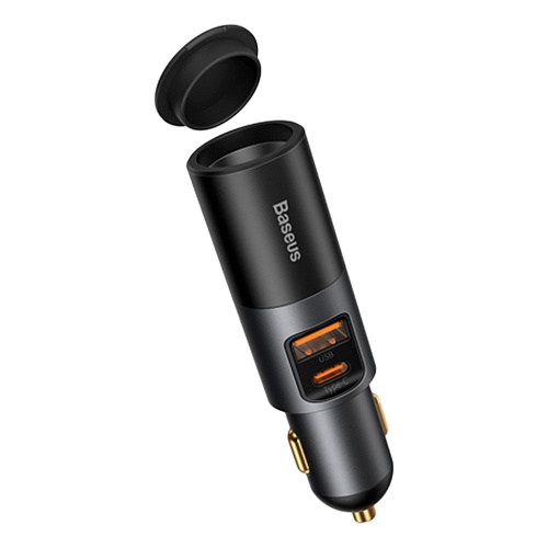 Автомобильное зарядное устройство Baseus Share Together Cigarette Lighter Expansion Port U+C 120W Gray (CCBT-C0G)