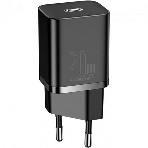 Мережевий зарядний пристрій Baseus Super Silicone PD Charger 20W Black (CCSUP-B01) - придбати в Дніпрі, Україні: ціна, характеристики | інтернет-магазин TOUCH
