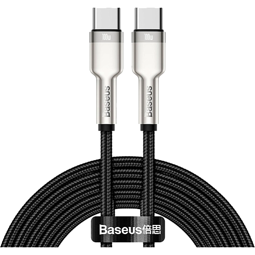 Кабель Baseus Cafule Metal USB-C to USB-C 100W 2m Black (CATJK-D01)