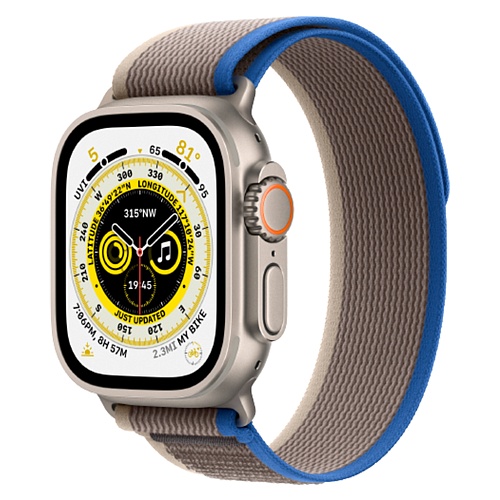 Смарт-часы Apple Watch Ultra 49mm Titanium Case with Blue/Gray Trail Loop S/M (MNHE3/MNHL3)