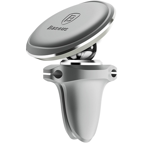 Автодержатель Baseus Magnetic Air Vent Car Mount Holder with Cable Clip Silver (SUGX-A0S)