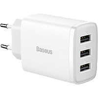 Сетевое зарядное устройство Baseus Compact Charger 3U 17W 3USB White (CCXJ020102)