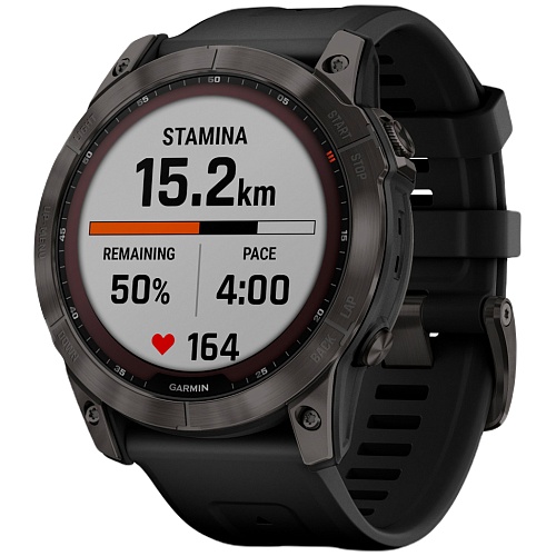 Смарт-часы Garmin Fenix 7X Sapphire Solar Edition Carbon Gray DLC Titanium with Black Band (010-02541-10/11)