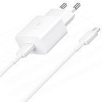 Сетевое зарядное устройство Samsung 15W PD + Cable USB-C to USB-C White (EP-T1510XWEGEU)
