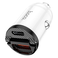Автомобильное зарядное устройство Hoco NZ2 Link PD 30W + QC3.0 Type-C + USB (White)