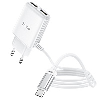 Сетевое зарядное устройство Hoco C82A USB 2.4A + Сable MicroUSB (White)