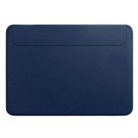 Чехол-карман WiWU Slim Stand Sleeve Leather Case для MacBook New 16 Skin Pro Navy Blue (6936686401586) Чехол-карман WiWU Slim Stand Sleeve Leather Case для MacBook New 16 Skin Pro Navy Blue (6936686401586)