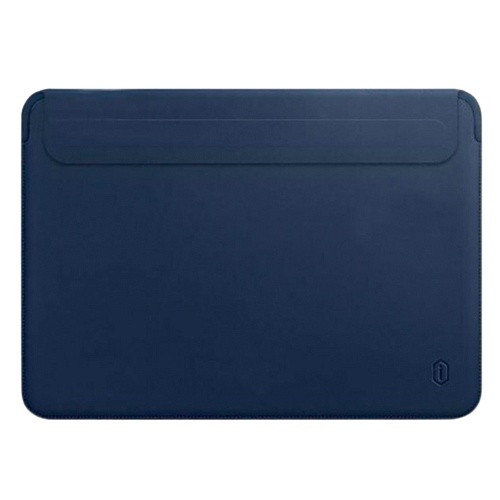 Чехол-карман WiWU Slim Stand Sleeve Leather Case для MacBook New 16 Skin Pro Navy Blue (6936686401586)
