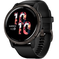 Смарт-часы Garmin Venu 2 Slate Stainless Steel Bezel with Black Case and Silicone Band (010-02430-11/01)