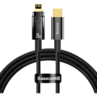 Кабель Baseus Explorer Series Auto Power-Off Fast Charging USB-C to Lightning 20W 1m Black (CATS000001)