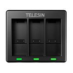 Зарядний пристрій TELESIN GoPro HERO 9/10/11/12 Charger 3х8000 мА (GP-BCG-902) Black